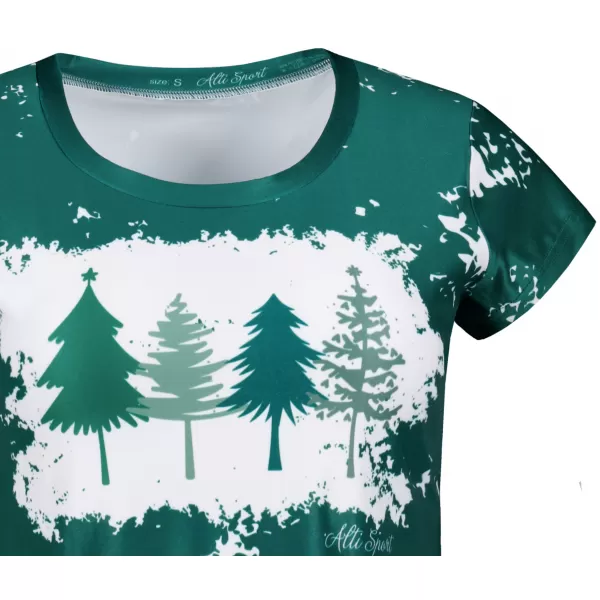  Tricou de Crăciun premium pentru femei ALTISPORT VOJ/ALWVN4TR06 VERDE 