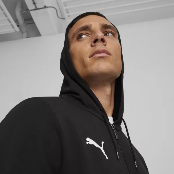  Hanorac pentru bărbați PUMA TEAMGOAL CASUALS HOODED JACK 658595_03 PUMA NEGRU/PUMA ALB 