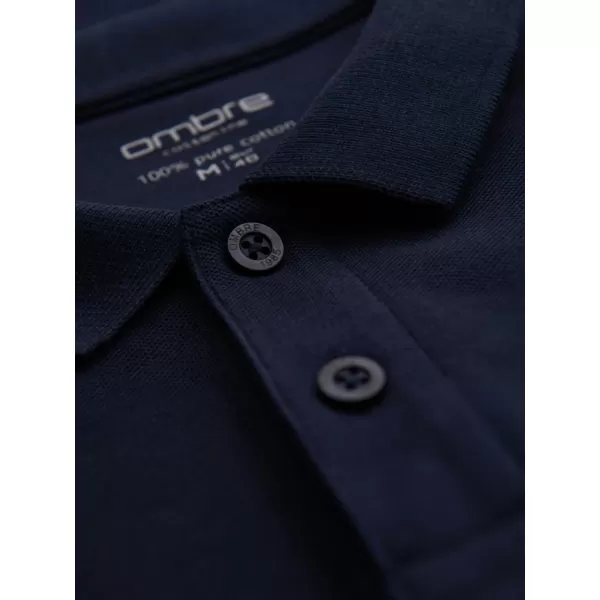  Tricou pentru bărbați OMBRE OM-POBL-0162 ALBASTRU MARIN 