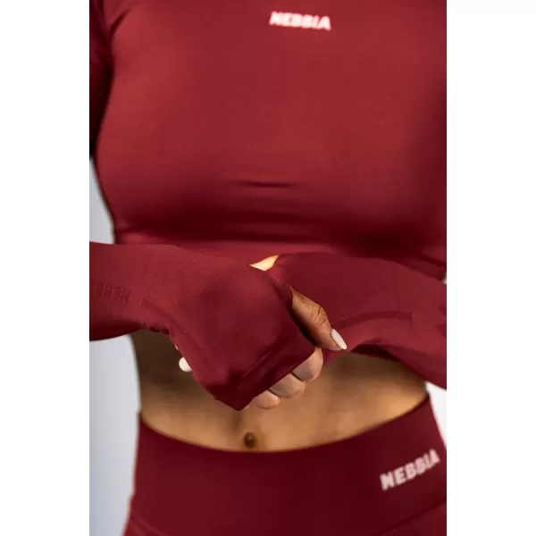  Crop top fără cusături, cu mâneci lungi POWER 892 RED Nebbia 