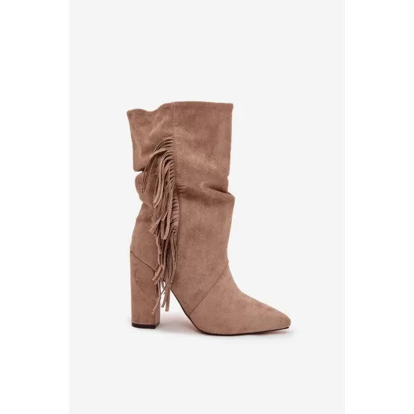  Pantofi de dama cu toc BOTO DARLINA 40513 KAKI 