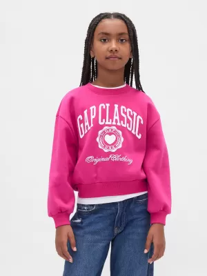 Hanorac pentru copii GAP LOGO SWEATSHIRT 813106-02 FUCSIA STRĂLUCITOR