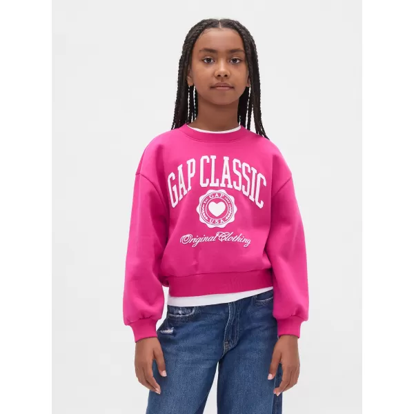  Hanorac pentru copii GAP LOGO SWEATSHIRT 813106-02 FUCSIA STRĂLUCITOR 