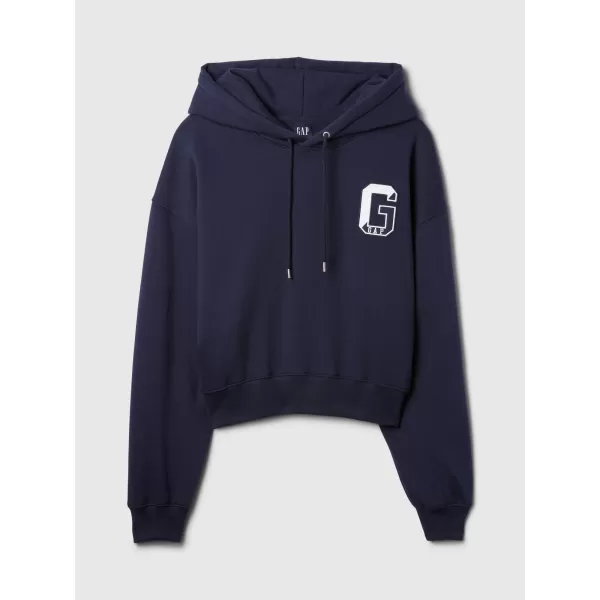  Hanorac de dama GAP LOGO FLEECE ABBREVIATED PULLOVER HOODIE 523563-02 UNIFORMA MARINEI 