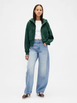 Hanorac de dama GAP LOGO HOODIE ZIP 840015-00 VÂNĂTOR ADÂNC