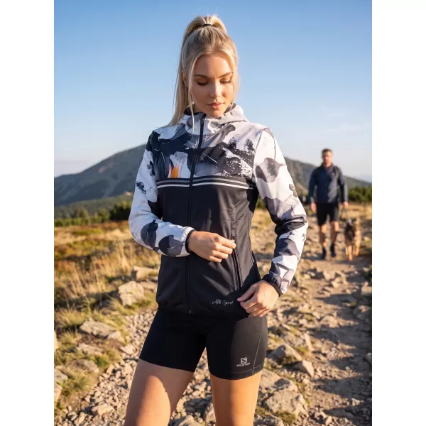  Jachetă softshell premium pentru femei ALTISPORT VOJ/ALW117JACK01 NEGRU/PORTOCALIU 