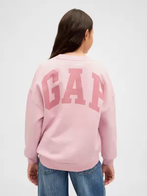 Hanorac pentru copii GAP CREW SWEATSHIRT 847142-01 ROZ PUR