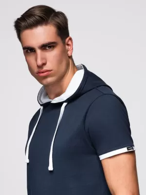 Tricou pentru bărbați OMBRE OM-TSCT-0256 ALBASTRU MARIN
