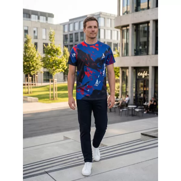  Tricou premium pentru bărbați ALTISPORT VOJ/ALM131TR01 ALBASTRU/NEGRU 
