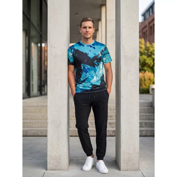  Tricou premium pentru bărbați ALTISPORT VOJ/ALM131TR01 KEROSEN/NEGRU 