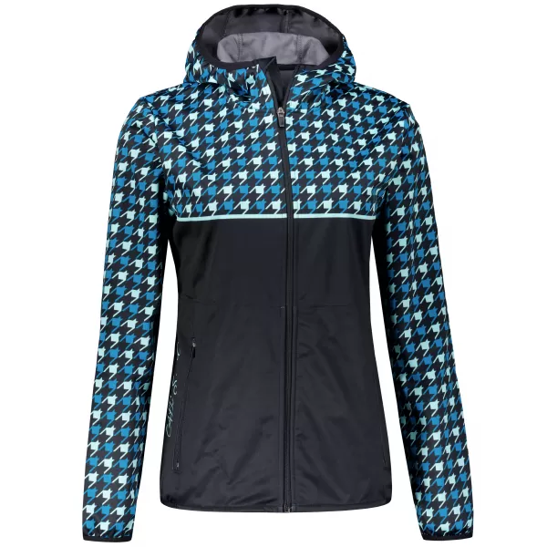  Jachetă softshell premium pentru femei ALTISPORT VOJ/ALW048JACK01 NEGRU ȘI ALBASTRU 