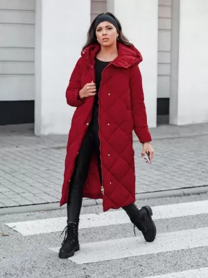 Palton de damă DSTREET TY5479 BURGUNDIA