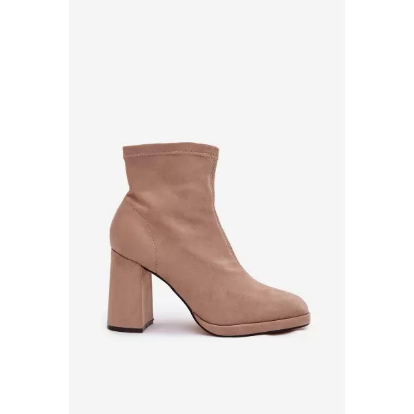  Pantofi de dama cu toc BOTO KARVELLA 40919 KAKI 