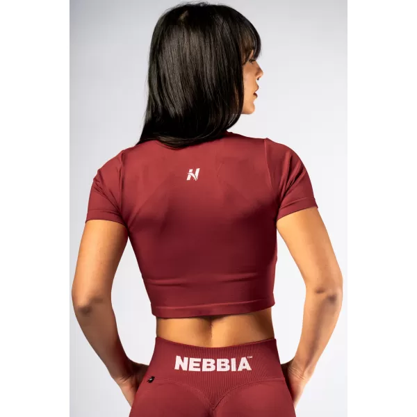 Crop top fără cusături, cu mâneci scurte POWER 891 RED Nebbia 