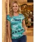 Tricou de Crăciun premium pentru femei ALTISPORT VOJ/ALWVN9TR06 ALBASTRU