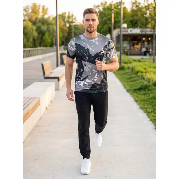  Tricou premium pentru bărbați ALTISPORT VOJ/ALM131TR01 GRI/NEGRU 
