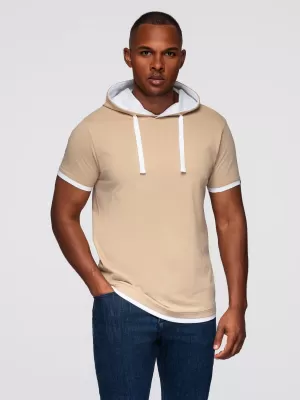 Tricou pentru bărbați OMBRE OM-TSCT-0256 BEJ