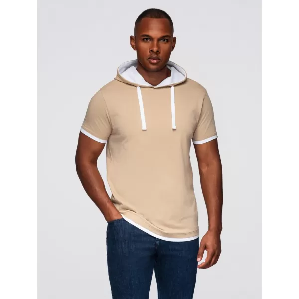  Tricou pentru bărbați OMBRE OM-TSCT-0256 BEJ 