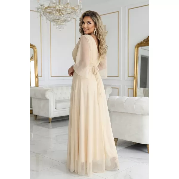  Rochie NUMOCO 654-2 BEJ ȘAMPANIE 