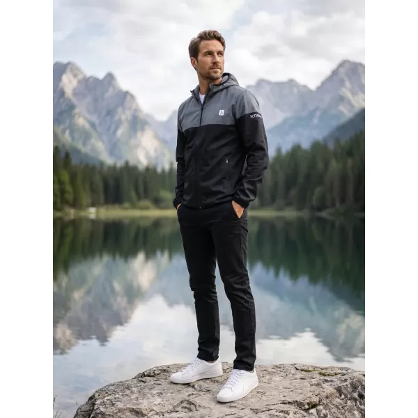  Jachetă softshell premium pentru bărbați ALTISPORT VOJ/ALM051JACK01 NEGRU CENUȘIU 