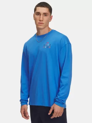 Tricou pentru bărbați UNDER ARMOUR UA HWT MODERN SPORT OS LS 6004885-402 ALBASTRU