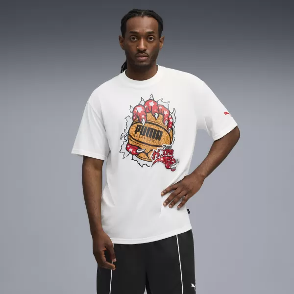  Tricou pentru bărbați PUMA HOOPAVERSE TEE 3 632891-01 PUMA ALB 