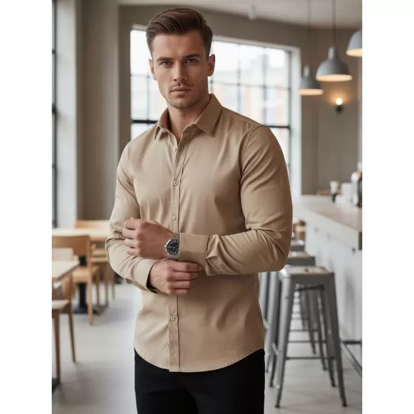  Cămașă pentru bărbați DSTREET DX2681 BEJ 