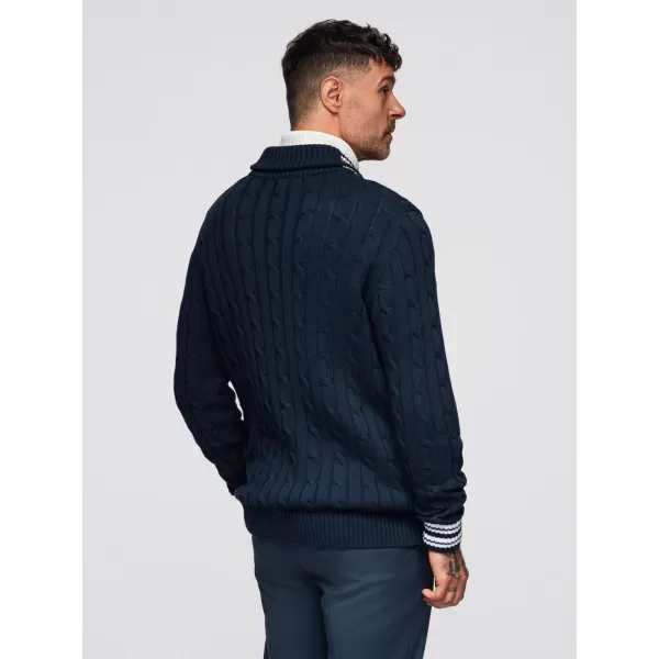  Cardigan pentru bărbați OMBRE OM-SWCD-0152 ALBASTRU MARIN 