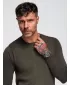 Pulover pentru bărbați OMBRE OM-SWBS-0106 MELANGE DE MĂSLINE