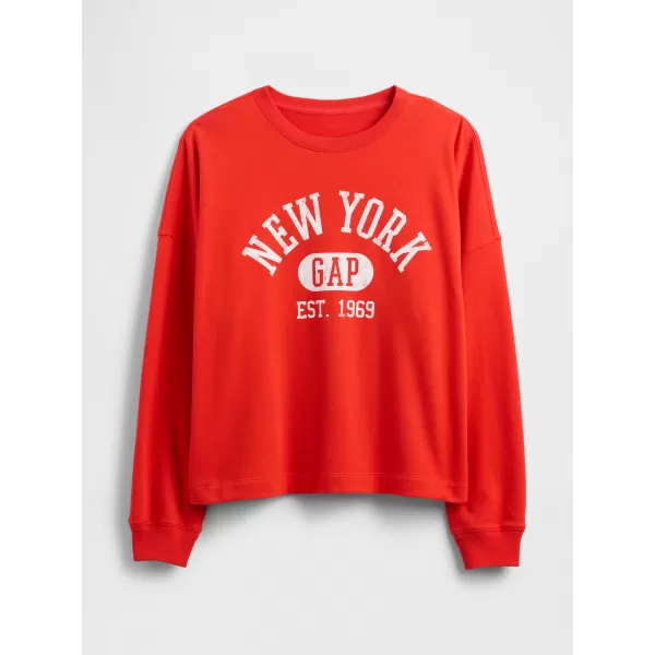  Hanorac de dama GAP LOGO SWEATSHIRT 769308-01 AFIȘ ROȘU 