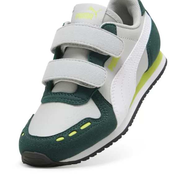 Pantofi pentru copii PUMA CABANA RACER SL 20 V PS 383730-19 GRI DESCHIS/ALB/MIRT ÎNCHIS 