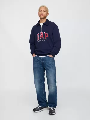 Hanorac pentru bărbați GAP POLO HALF ZIP SWEATSHIRT 744734-01 UNIFORMA MARINEI
