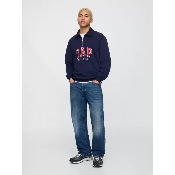  Hanorac pentru bărbați GAP POLO HALF ZIP SWEATSHIRT 744734-01 UNIFORMA MARINEI 