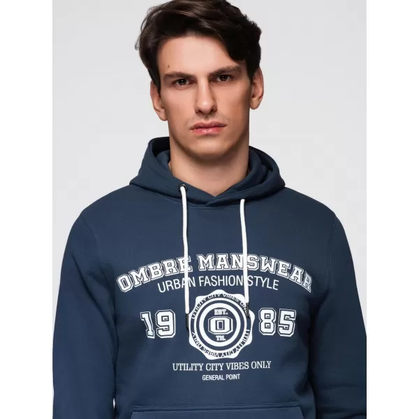  Hanorac pentru bărbați OMBRE B1714 ALBASTRU MARIN 