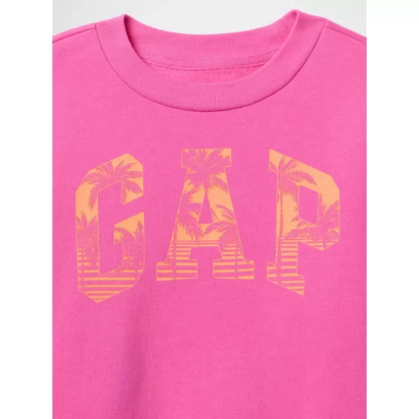  Hanorac pentru copii GAP LOGO CREWNECK SWEATSHIRT 760725-02 ROZ REMARCABIL 