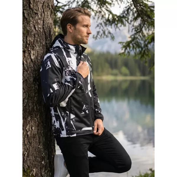  Jachetă softshell premium pentru bărbați ALTISPORT VOJ/ALM079JACK01 ALB-NEGRU 