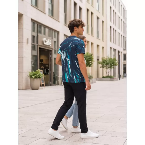  Tricou premium pentru bărbați ALTISPORT VOJ/ALM010TR01 ALBASTRU MARIN 