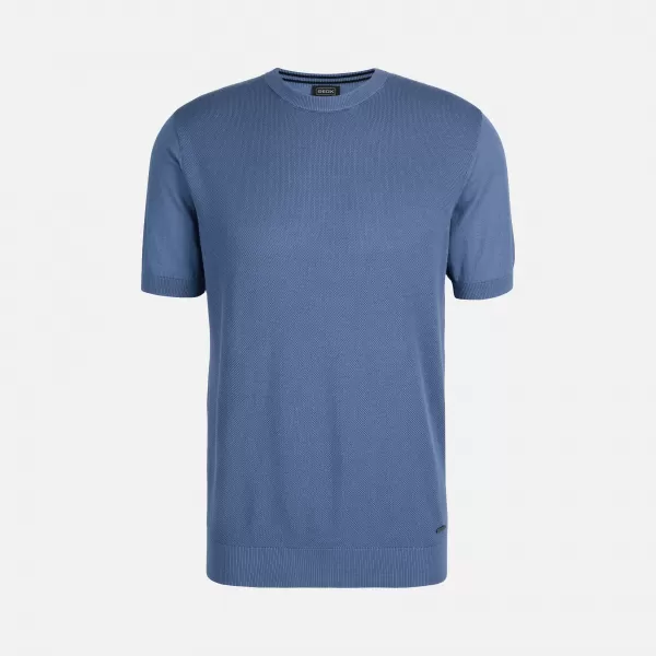  Tricou pentru bărbați GEOX KNIT G012315 ALBASTRU 