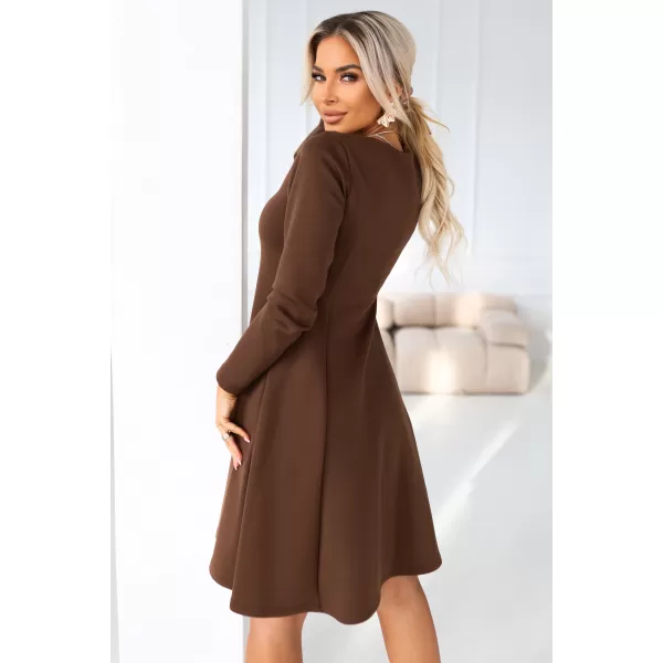  Rochie NUMOCO 574-2 CIOCOLATĂ 