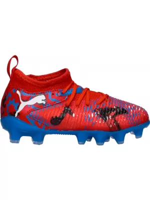 Pantofi pentru copii PUMA FUTURE 8 MATCH PLAY FG/AG JR 108750-01 PIXELI ROȘU/NEGRU/ALBASTRU/ROZ