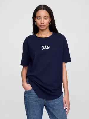 Tricou pentru femei GAP LOGO BOYFRIEND TEE 407990-07 UNIFORMA MARINEI