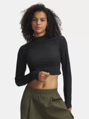 Tricou pentru femei UNDER ARMOUR MERIDIAN SUEDE EFFECT LS 6007020-001 NEGRU