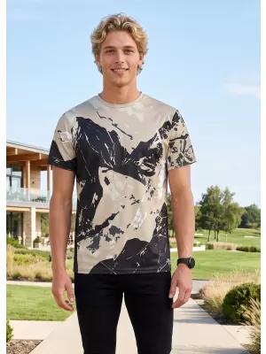 Tricou premium pentru bărbați ALTISPORT VOJ/ALM131TR01 BEJ/NEGRU