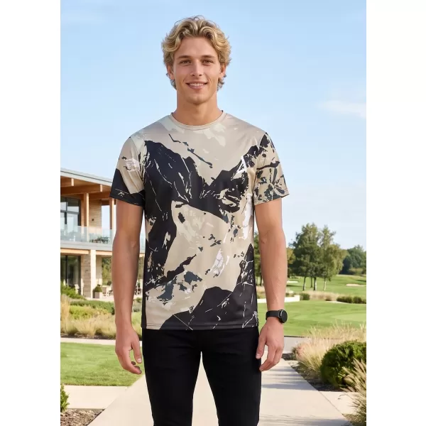  Tricou premium pentru bărbați ALTISPORT VOJ/ALM131TR01 BEJ/NEGRU 