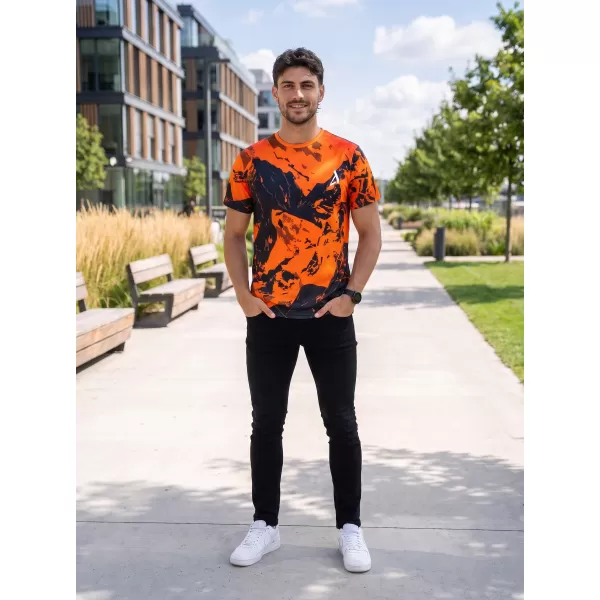  Tricou premium pentru bărbați ALTISPORT VOJ/ALM131TR01 PORTOCALIU/NEGRU 