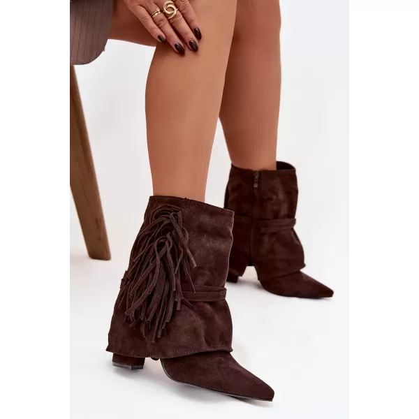  Pantofi de dama cu toc BOTO EVELISSE 40511 MARO 