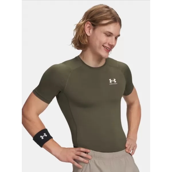  Tricou pentru bărbați UNDER ARMOUR HG ARMOUR COMP SS 1361518-390 VERDE 