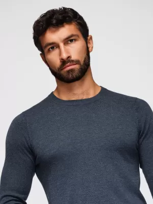 Pulover pentru bărbați OMBRE OM-SWBS-0106 BLEUMARIN MELANGE
