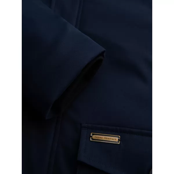  Parka pentru bărbați OMBRE OM-JAPJ-0287 ALBASTRU MARIN 