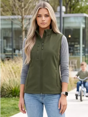 Vesta softshell dama ALTISPORT NoPrint NP/ALW965 MILITAR